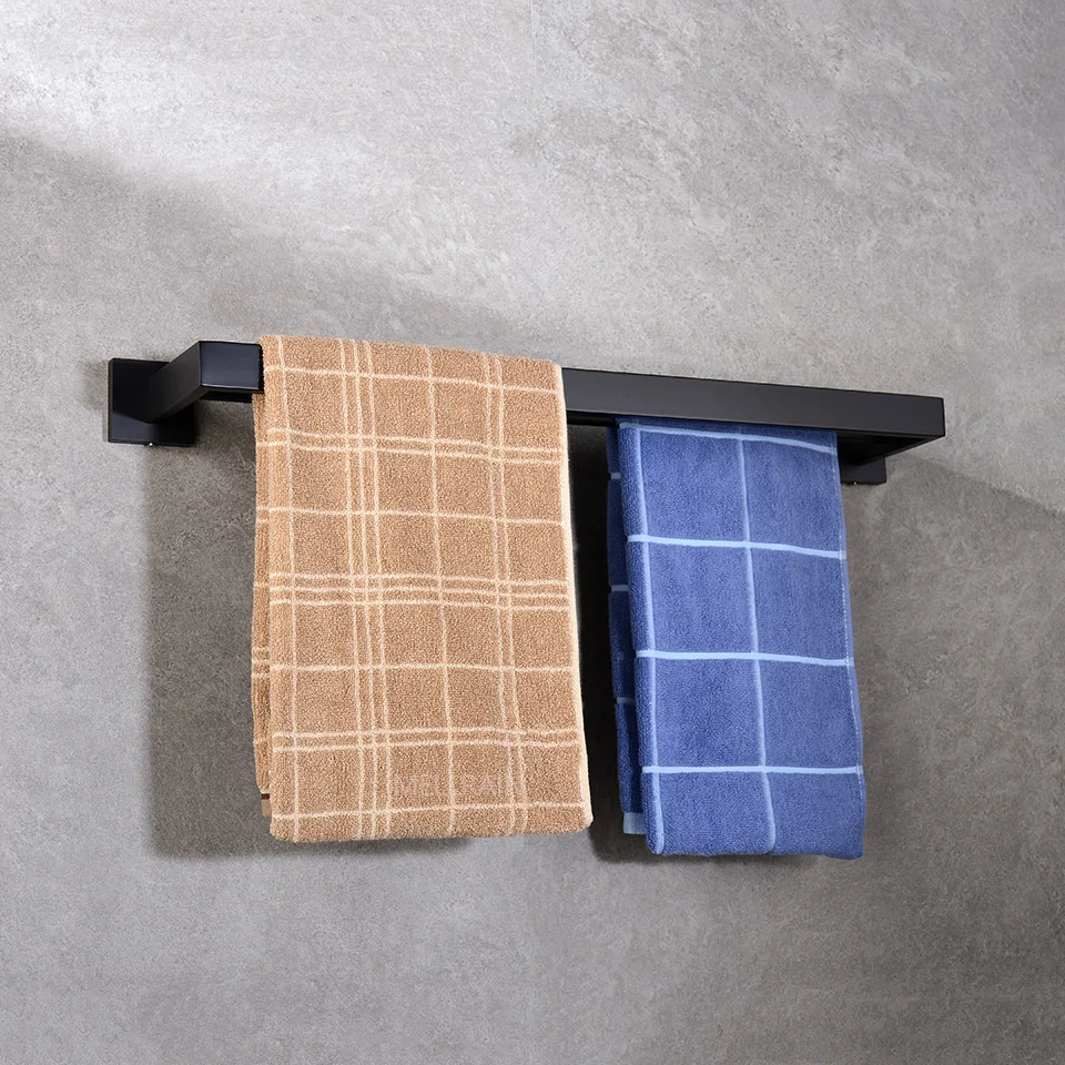 Matte Black Bathroom Hardware Accessories Towel Bar, Towel Ring, Toilet Paper Holder, Robe Hook, Hand Towel Holder images - 6