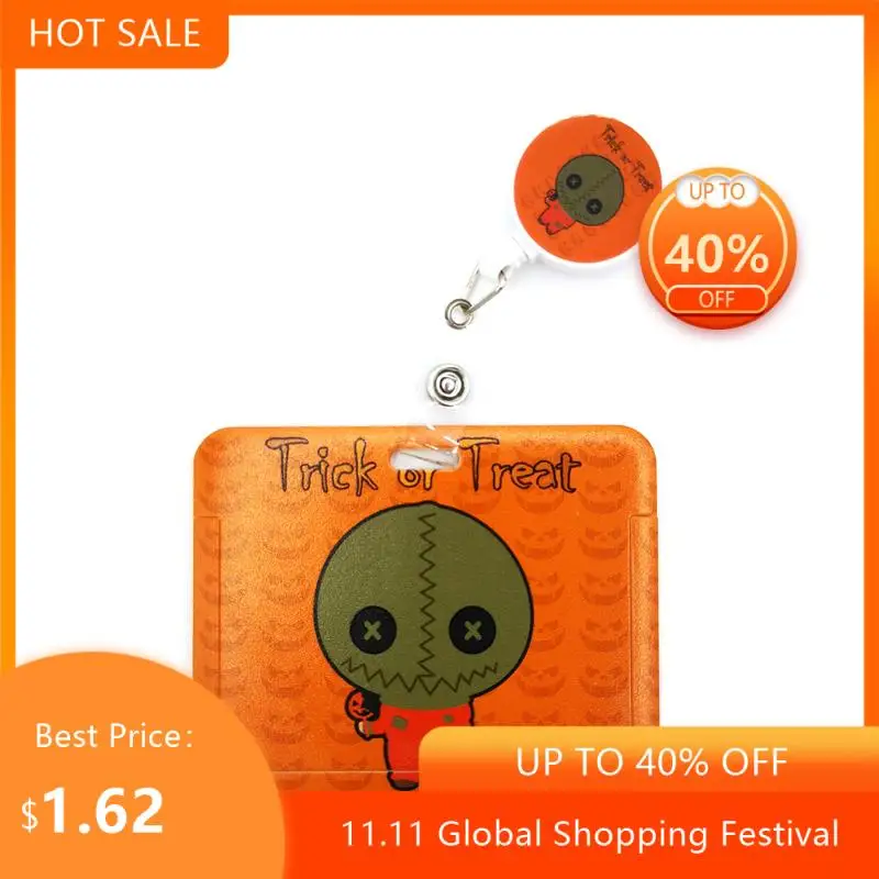 

Чехол на Хэллоуин для мужчин и женщин, деловой шнурок для одежды, значок с кармашком для студентов, шнурок с именем ID, сумки