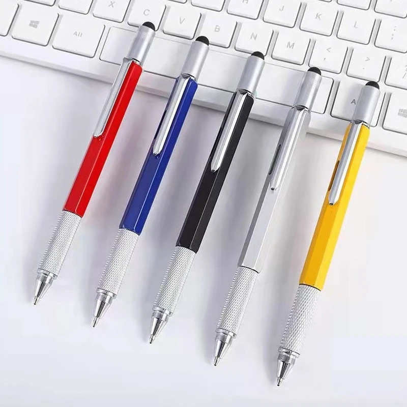 

7 In1 Multifunction Handheld Screwdriver Tool Ballpoint Pen Measure Technical Ruler Screwdriver Touch Screen Stylus Spirit Level