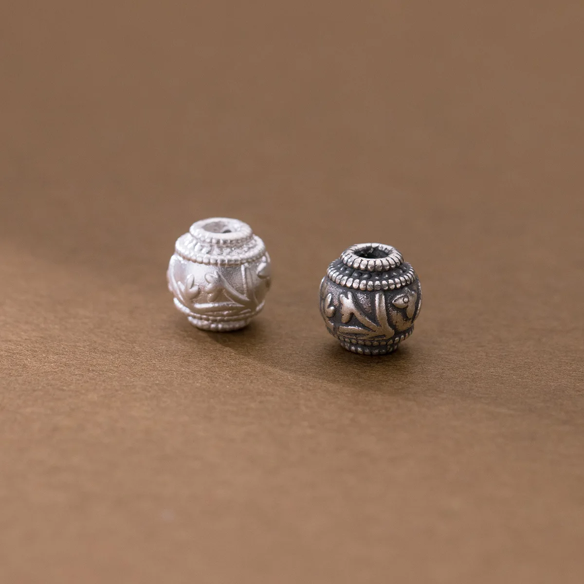 Классические круглые бусины хорошего качества из чистого серебра 999 пробы 1