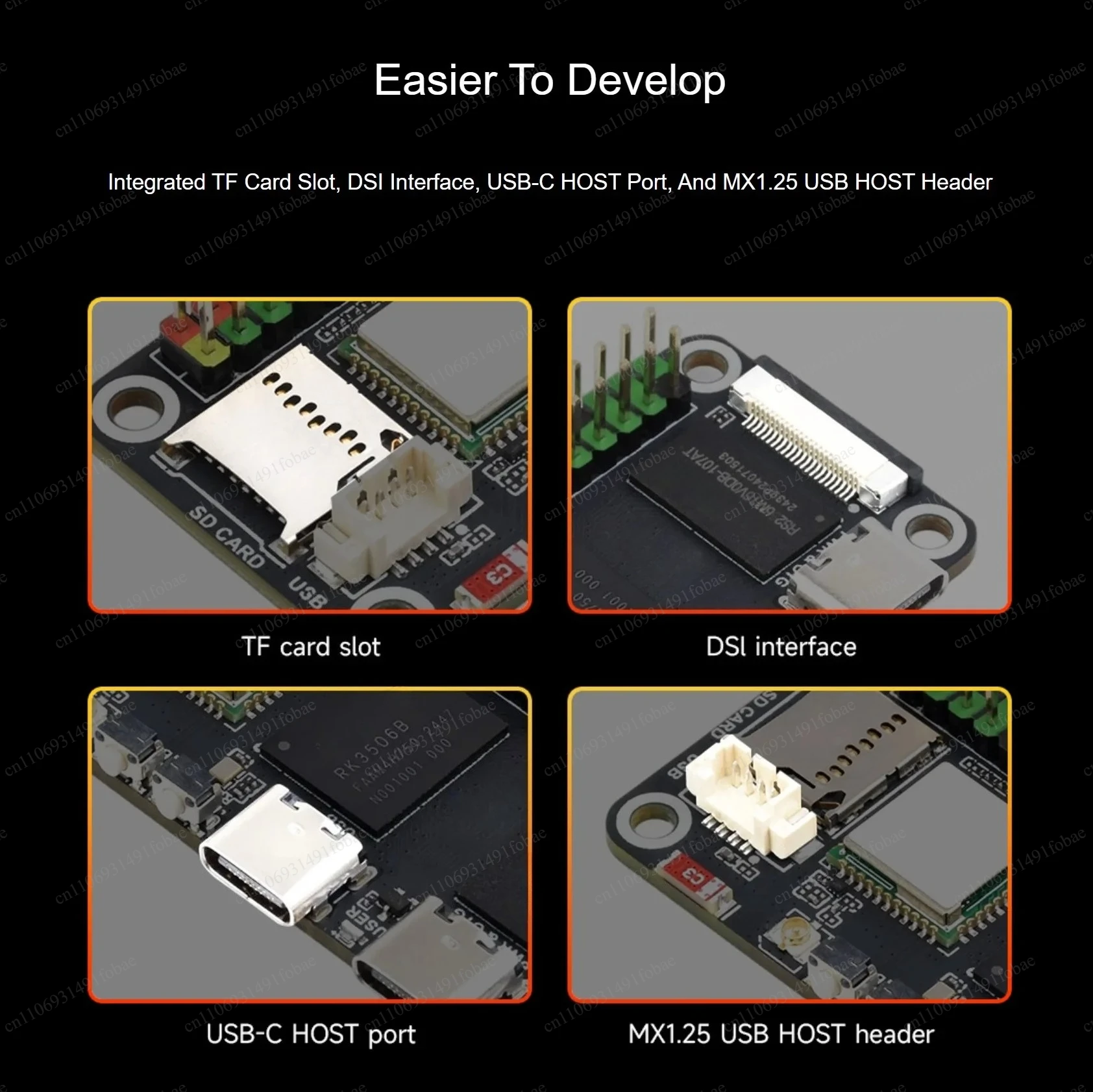 Фото Плата для разработки на базе RK3506B с Linux, трехъядерным процессором Cortex-A7 и встроенным процессором Cortex-M0 №4