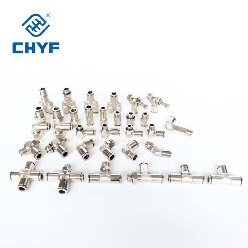 10 шт. серии PZA TKC никелированная латунь пневматический вставной быстрый разъем