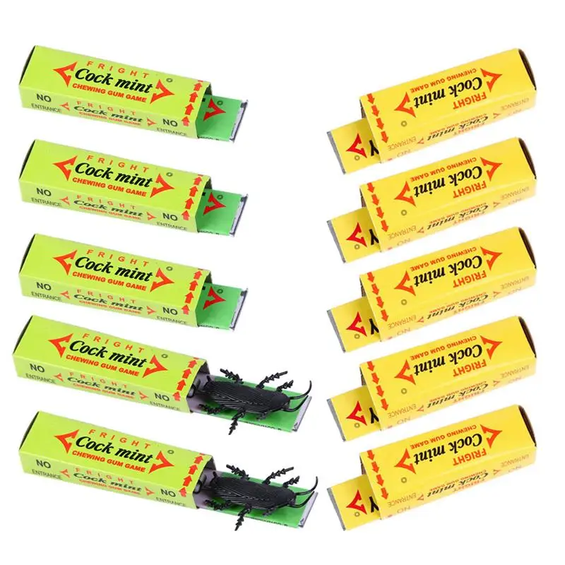

10pccs Chewing Gum Cockroach Gum Prank PropHalloween Joke Cockroach Gum Toys Style Color Random