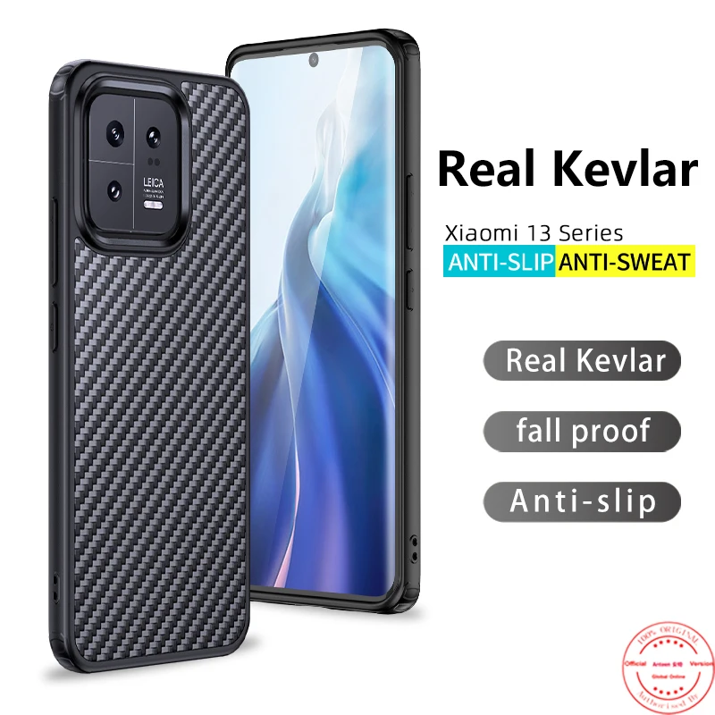 

Anteen Business Real Kevlar Case for Xiaomi 13 Pro Series Lens All-inclusive Shell Carbon Fiber Magnetic Shockproof Back Cover