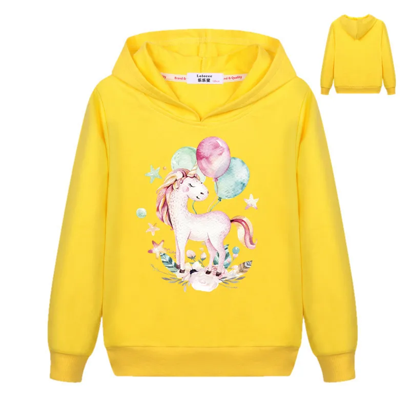 

2022 New Animal Horse Print Hoodie, Children's Boys and Girls Funny Autumn Lovely Student Clothes, Love Horse, 4-14 Years Old