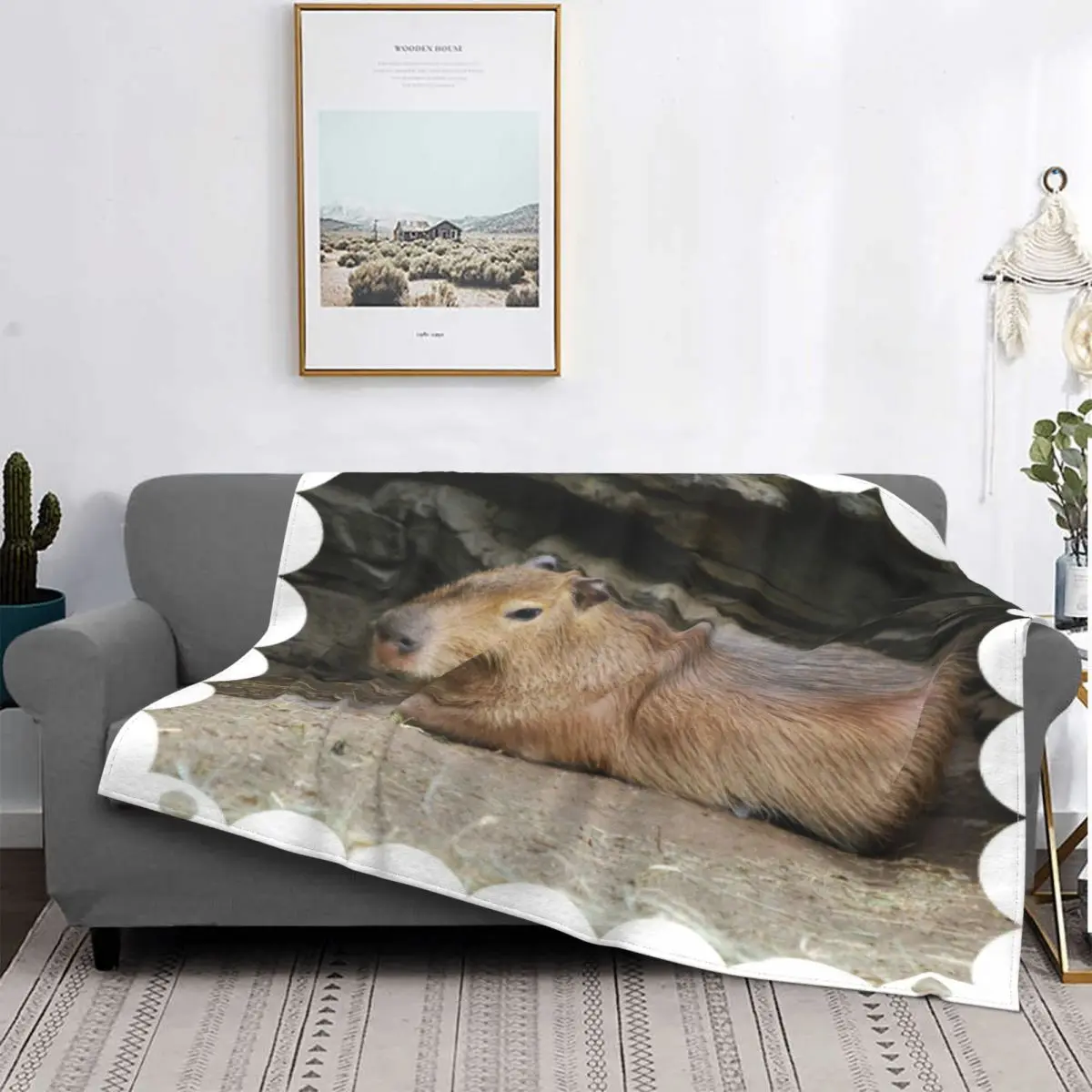 

Capybara Cute Animal Blankets Velvet Winter Portable Super Warm Throw Blanket for Sofa Car Bedspread