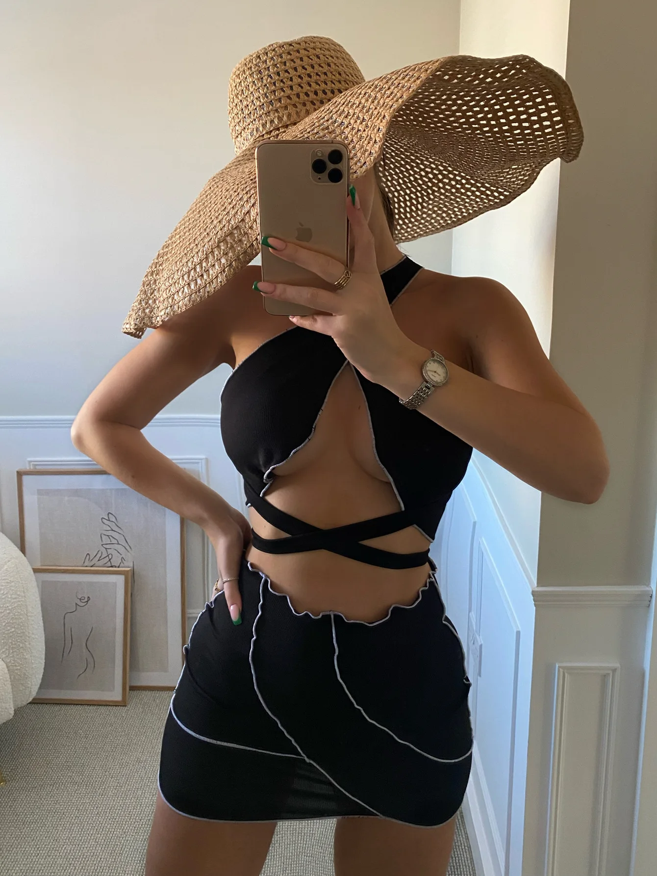 

2022 New Three Piece Bikini European and American Sexy Strap Swimsuit