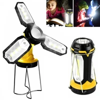 1pc 3 in 1 foldable cob led camping light 7 lighting modes hand lamp usb rechargeable flashlight lamp outdoor emergency light