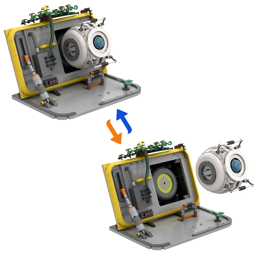Фото Конструктор MOC Portal Wheatley: Умный Злой Робот из Кирпичиков с Подсветкой, Набор для Творчества и Сборки, Подарки для Взрослых №3