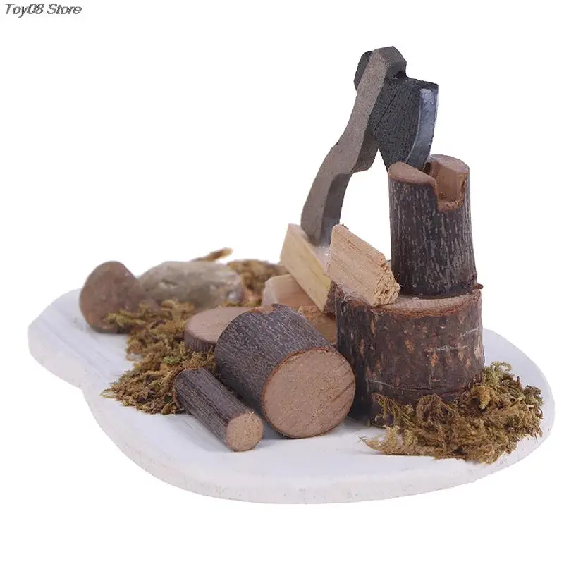

1 Набор 1:12 миниатюрный деревянный топор для кукольного домика модель садового декора аксессуары