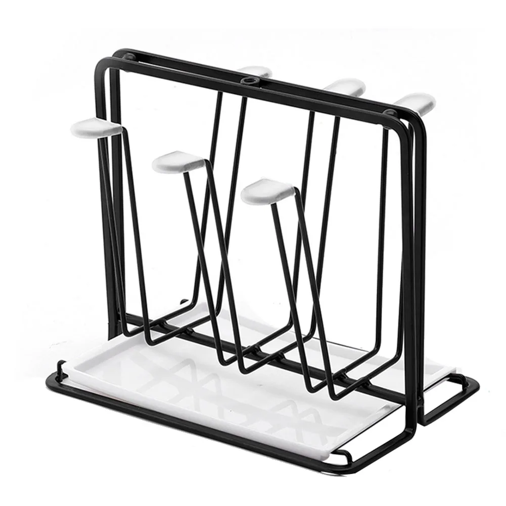 6 Bottle Dish Drainer Metal Bottle Holder Drip Rack for Vess
