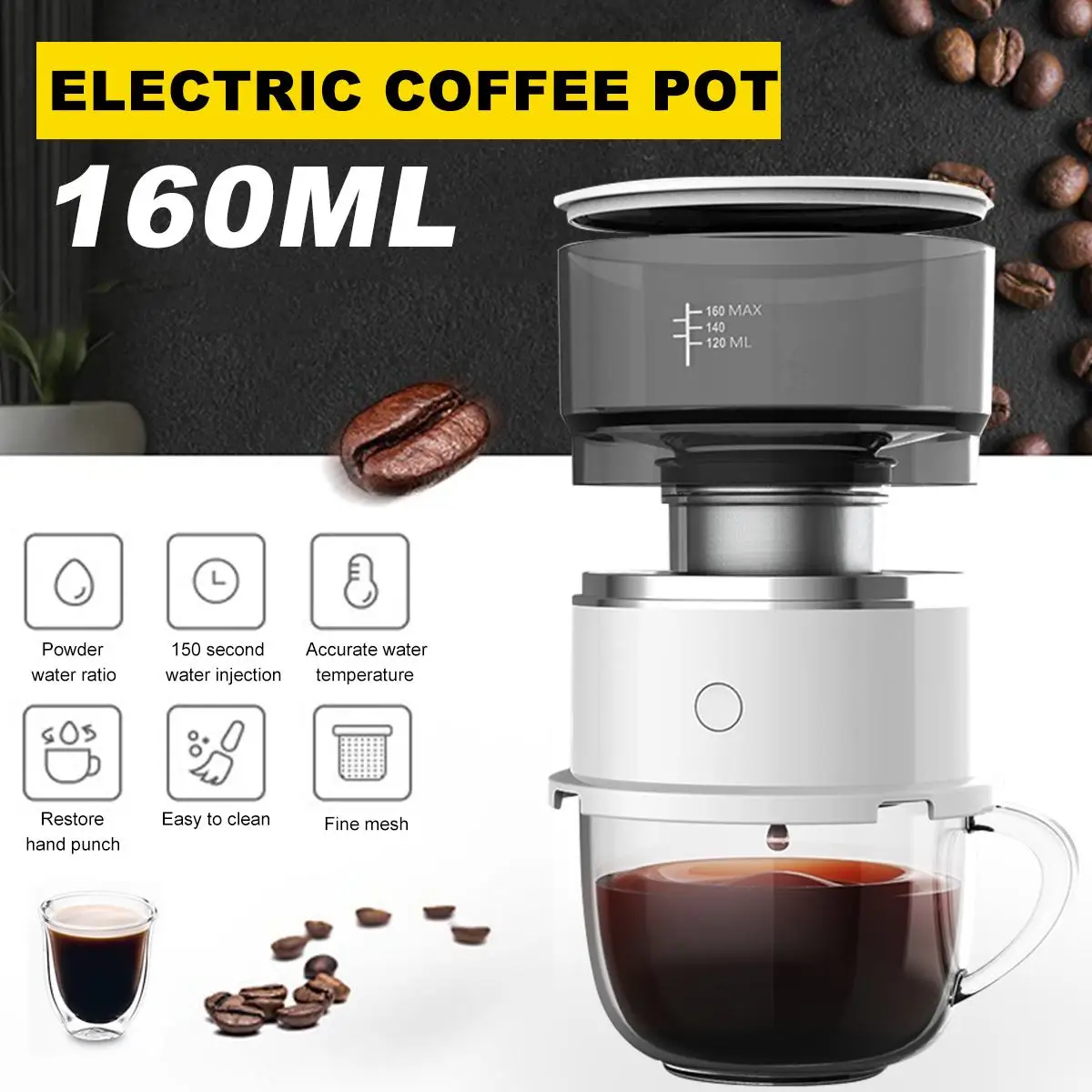 

New Portable Smart Automatic Drip Coffee Maker Hand Brewing Coffee Machine Electric Coffee Pot For Office Home Outdoor Best Gift