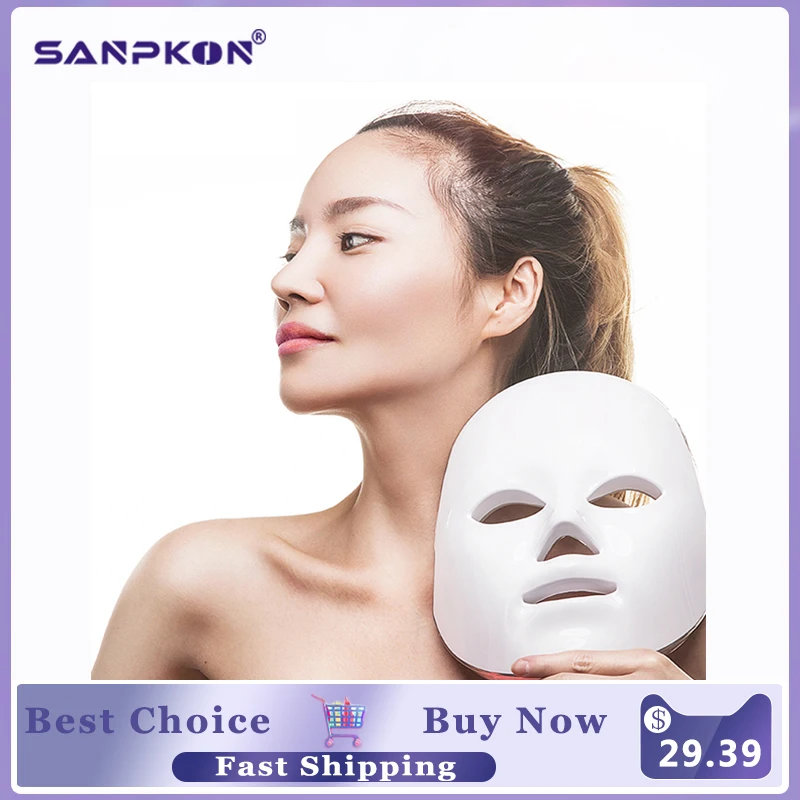 

LED Mask 7 Color Photon Skin Rejuvenation Beauty Instrument Household Acne Marks Wrinkles Freckles Firming Skin EMS Micro Curren