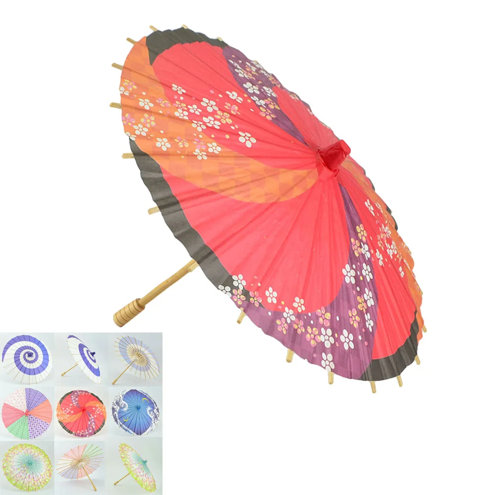 

Japanese Style Paper Umbrella Mini Decorative Umbrella Dancing Prop Wedding Party Decor (Random Color)