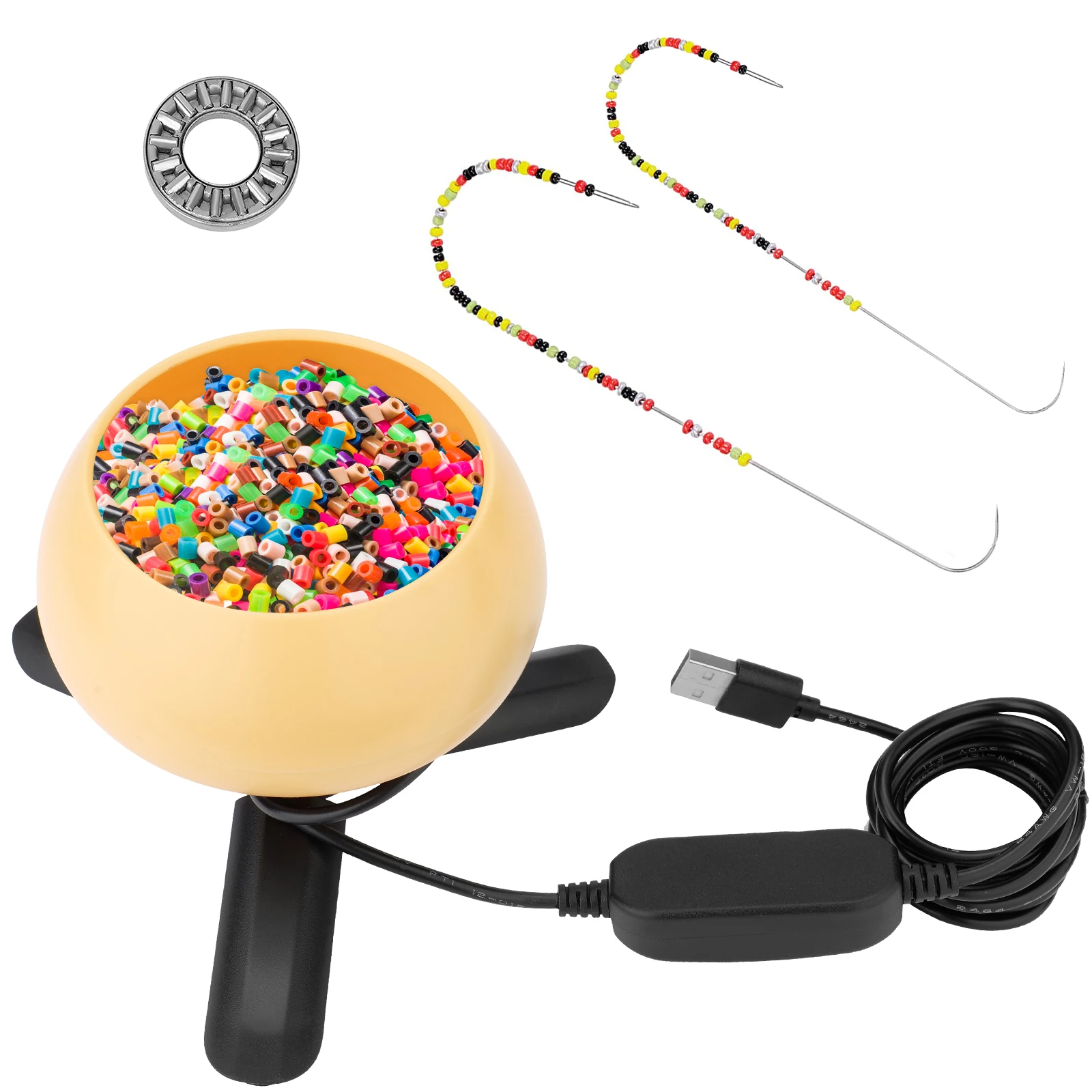

Electric Bead Piercer Adjustable Speed Spin Beads Loader with Foldable Non-Slip Tripod Stand for DIY Making Seed Beads Waist