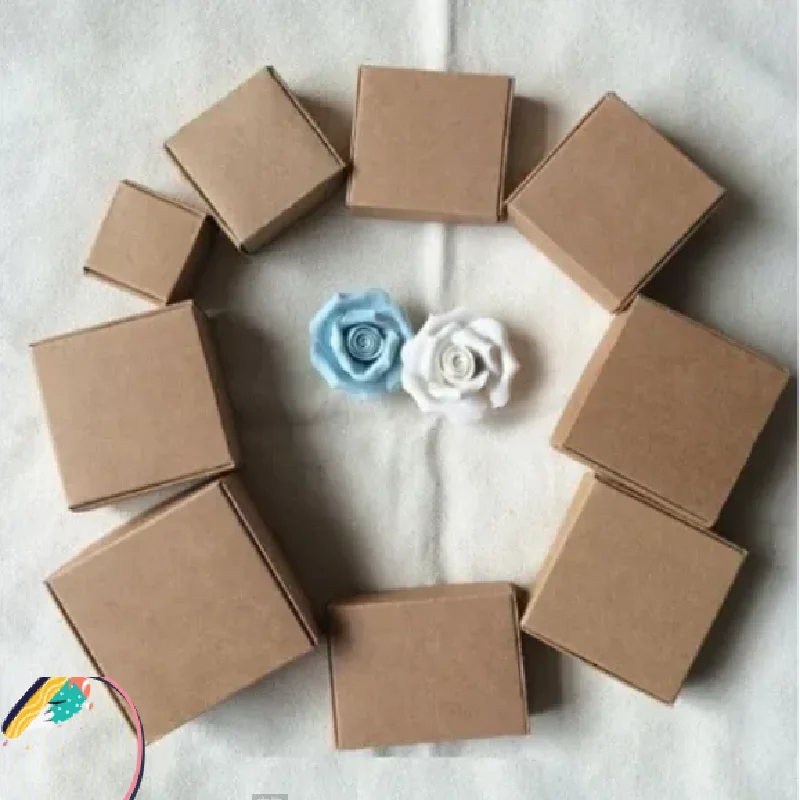 

100Pcs Kraft Paper Gift Packaging Box Custom Carton Cardboard Box Handmade Soap Jewelry Candy Packages Paper Box Small