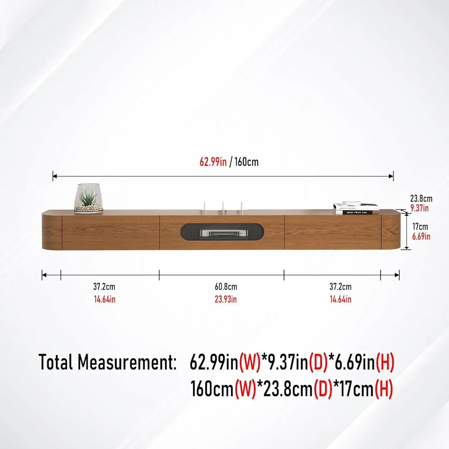Плавающая Подставка для телевизора 63 дюйма деревянный настенный шкаф плавающие