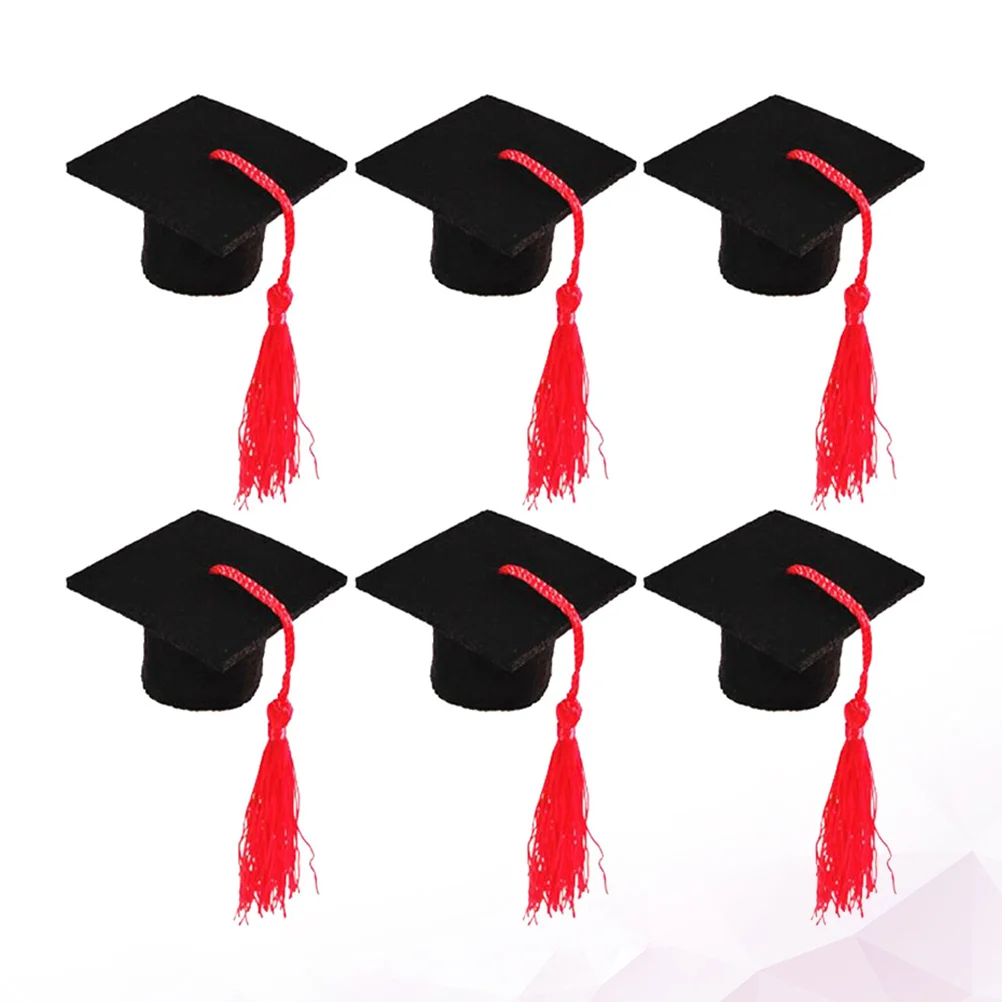 

Graduation Cap Mini Bottle Doctoral Caps Cover Tassel Hat Grad Decorations Topper Bottles Crafts Hats Party Miniature Toppers