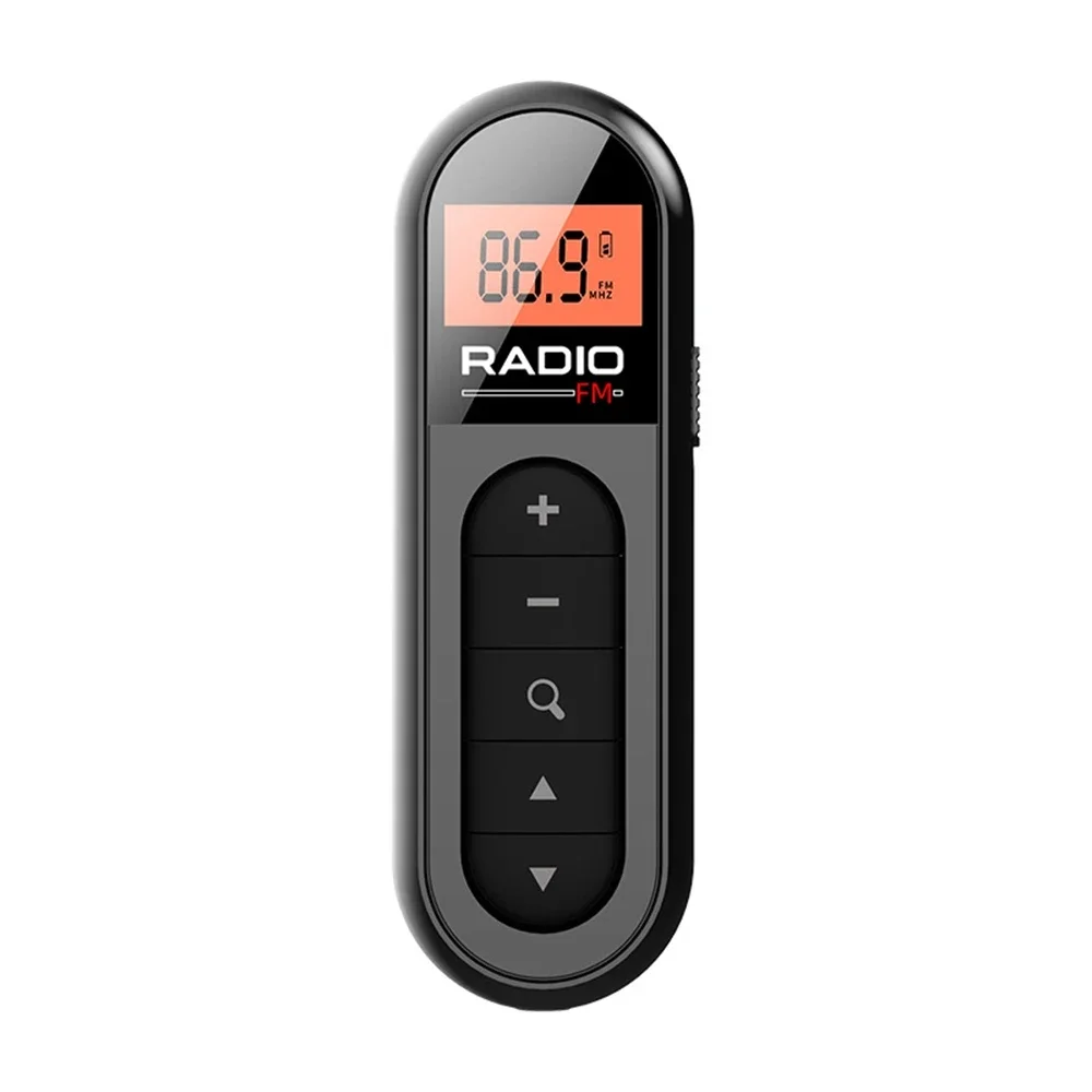 Мини-карманное FM-радио, портативный радиоприемник 76-108 МГц с подсветкой, ЖК-дисплей, проводные наушники 3,5 мм, поддержка зарядки типа c (art.: 3920c6c8a893a) - 3920c6c8a893a