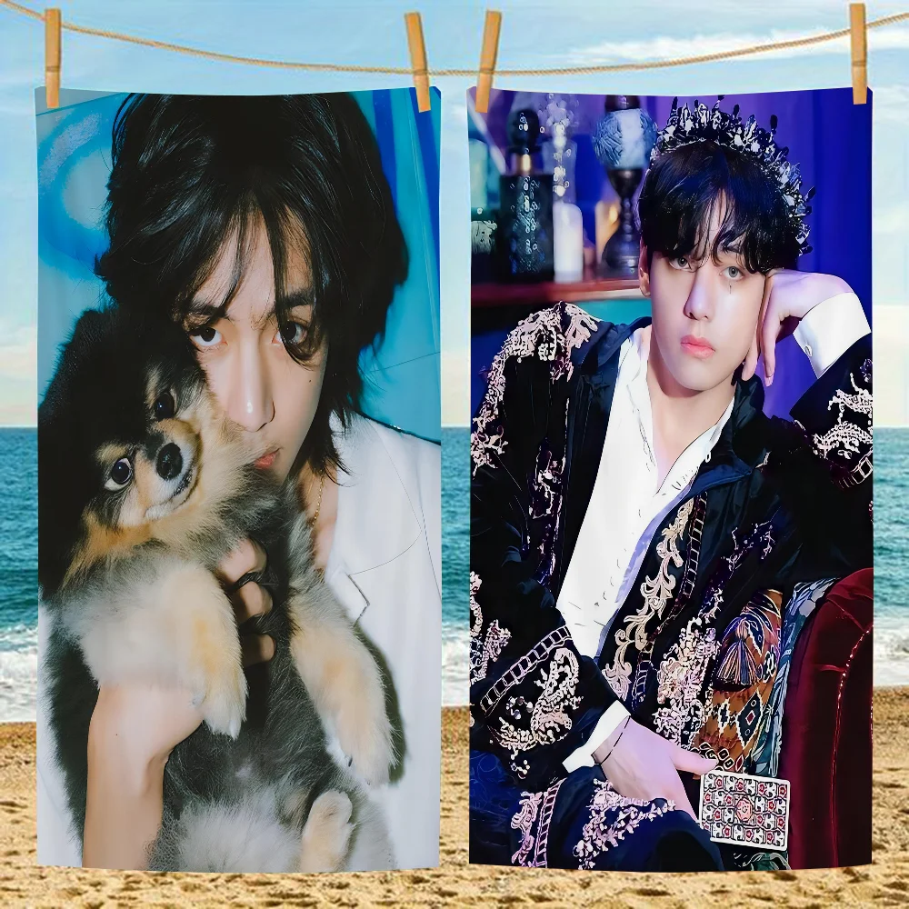 Kpop Kim Tae Hyung V Layover Пляжное Полотенце Из Микрофибры Мягкое Быстросохнущее