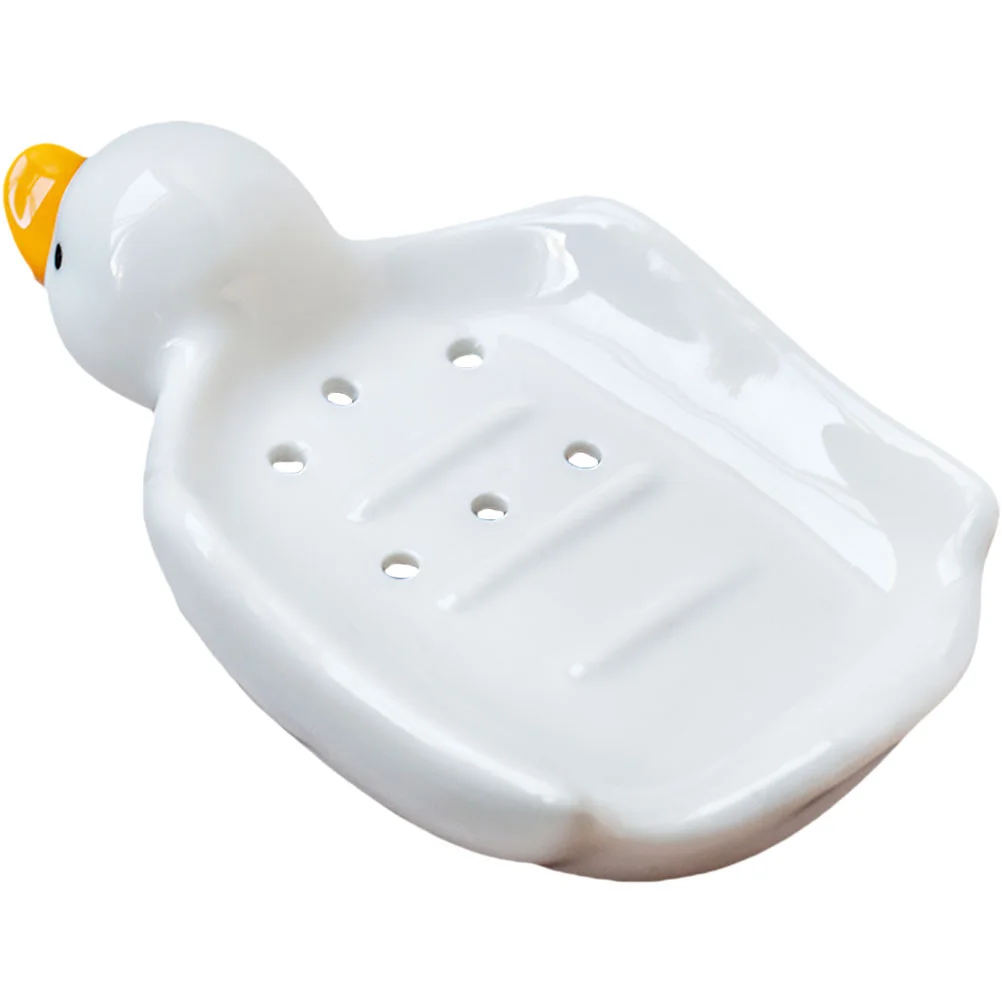 

Soap Dish Holder Tray Draining Sponge Ceramic Duck Kitchen Sink Saver Box Container Plate Draincase Self Sponges Drainer Dry