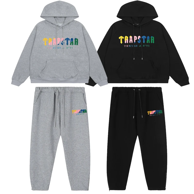 

Высококачественная уличная одежда с вышивкой в виде ворса, Толстовка-трапеция в масштабе 1:1 для мужчин и женщин, европейский размер, 100% хлоп...