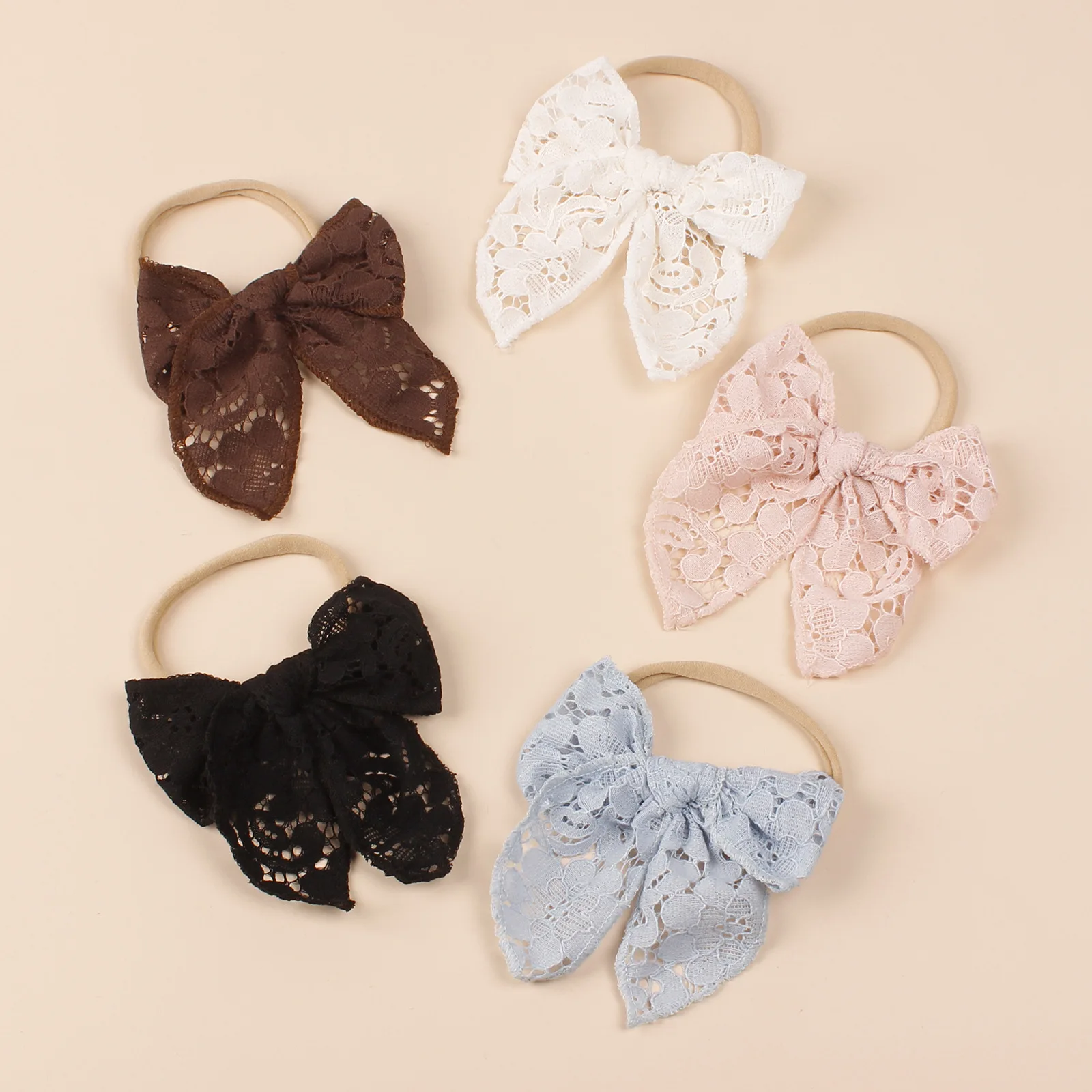 

Повязка на голову с бантом для девочек, эластичная нейлоновая повязка для волос с вырезами для новорожденных, аксессуары для восстановления древних путей