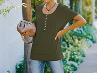 womens 2022 summer new fashion round neck short sleeve t shirt women casual commuter tops female lady