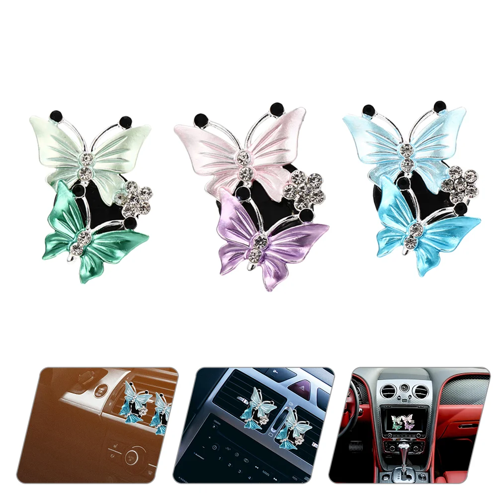 

Bling Butterfly Car Air Vent Diffuser with Natural Aromatherapy Charm for Car Interior Decoration