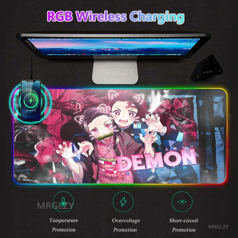 

Коврик для мыши с функцией беспроводной зарядки и типсером демонов