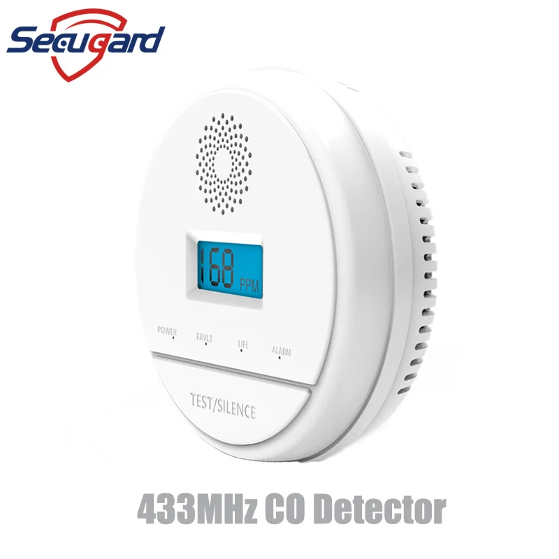 Wireless CO Sensor 433MHz Carbon Monoxide Detector 70dB Beep Prevent Poisoning Detectors For Smart Home Security Alarm System