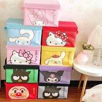 sanrio my melody hello kitty cinnamoroll anime cartoon cute folding storage box household storage debris box toy finishing box