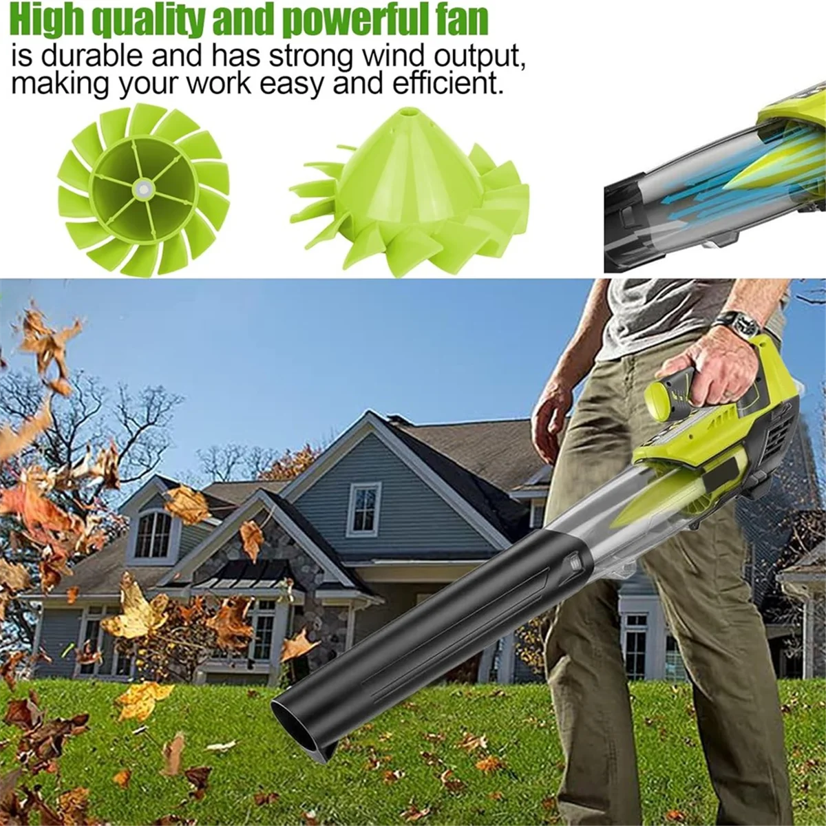 2 шт. лопасти вентилятора 529437004 для Ryobi 18 в P2108 P21081 и 529437003 529437001