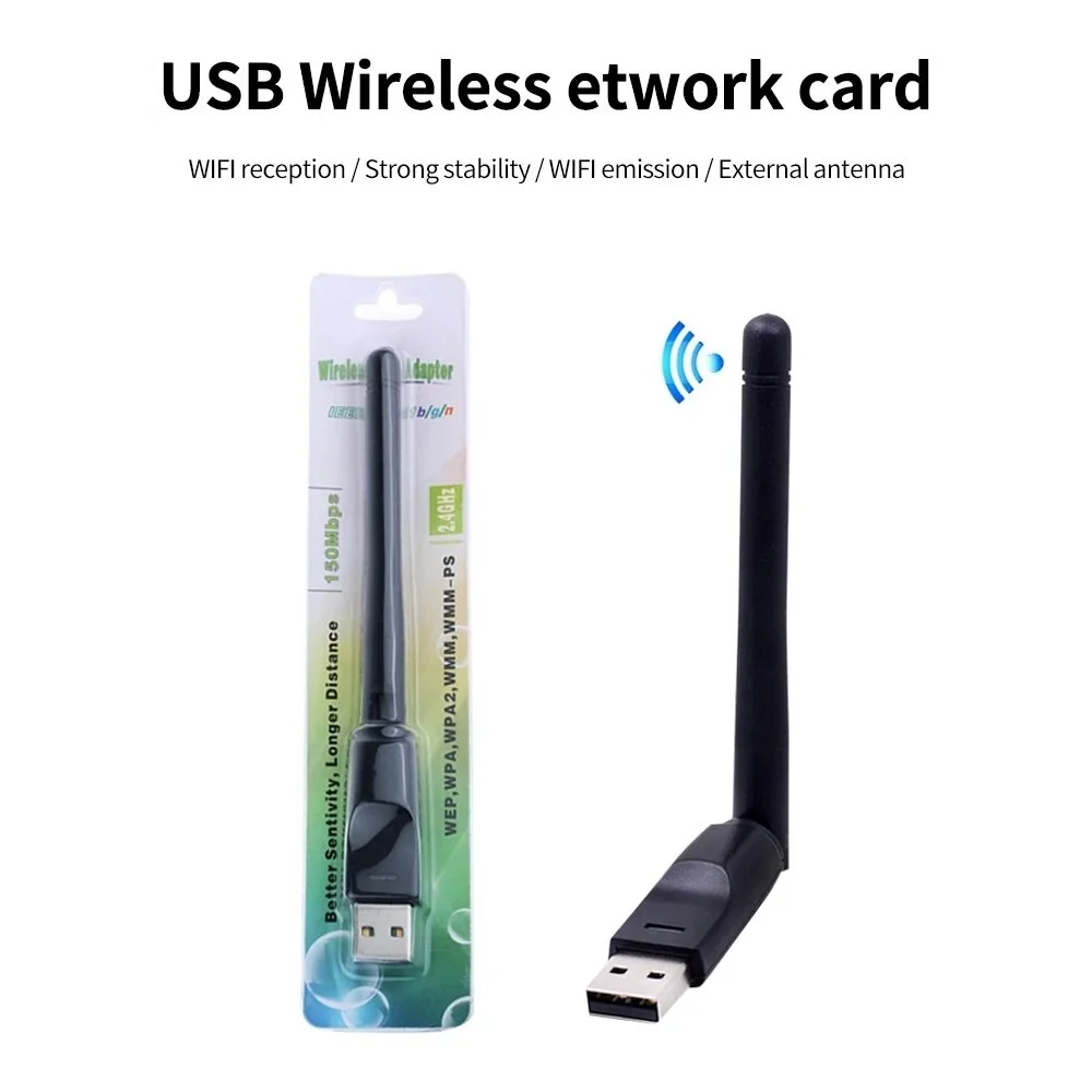 Фото MT7601 Mini USB Wi-Fi адаптер 150 Мбит/с 2,4 ГГц Беспроводная сетевая карта 802.11 B/g/n LAN-ключ для телеприставки RTL8188 для настольных компьютеров №3