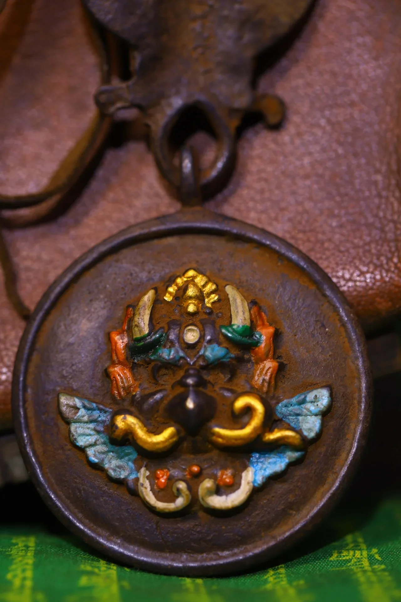 4-дюймовая коллекция тибетского храма старая бронзовая окрашенная киноварь