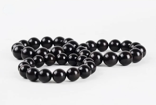 Natural Ebony Buddhist Prayer Beads Bracelet Customized with Purple Sandalwood Beads for Men and Women Meditation