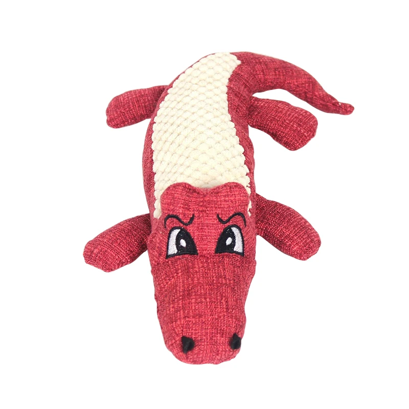 Interactive  Animal Plush Alligator Shape Dog Sound Toy Gnaw