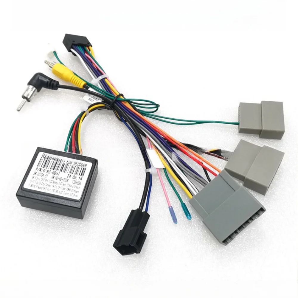 

Автомобильный 16-контактный жгут проводов аудио с коробкой Canbus для Honda Stepwgn 2023, жгут проводов, кабель питания, радио, мультимедийный плеер 2 DIN