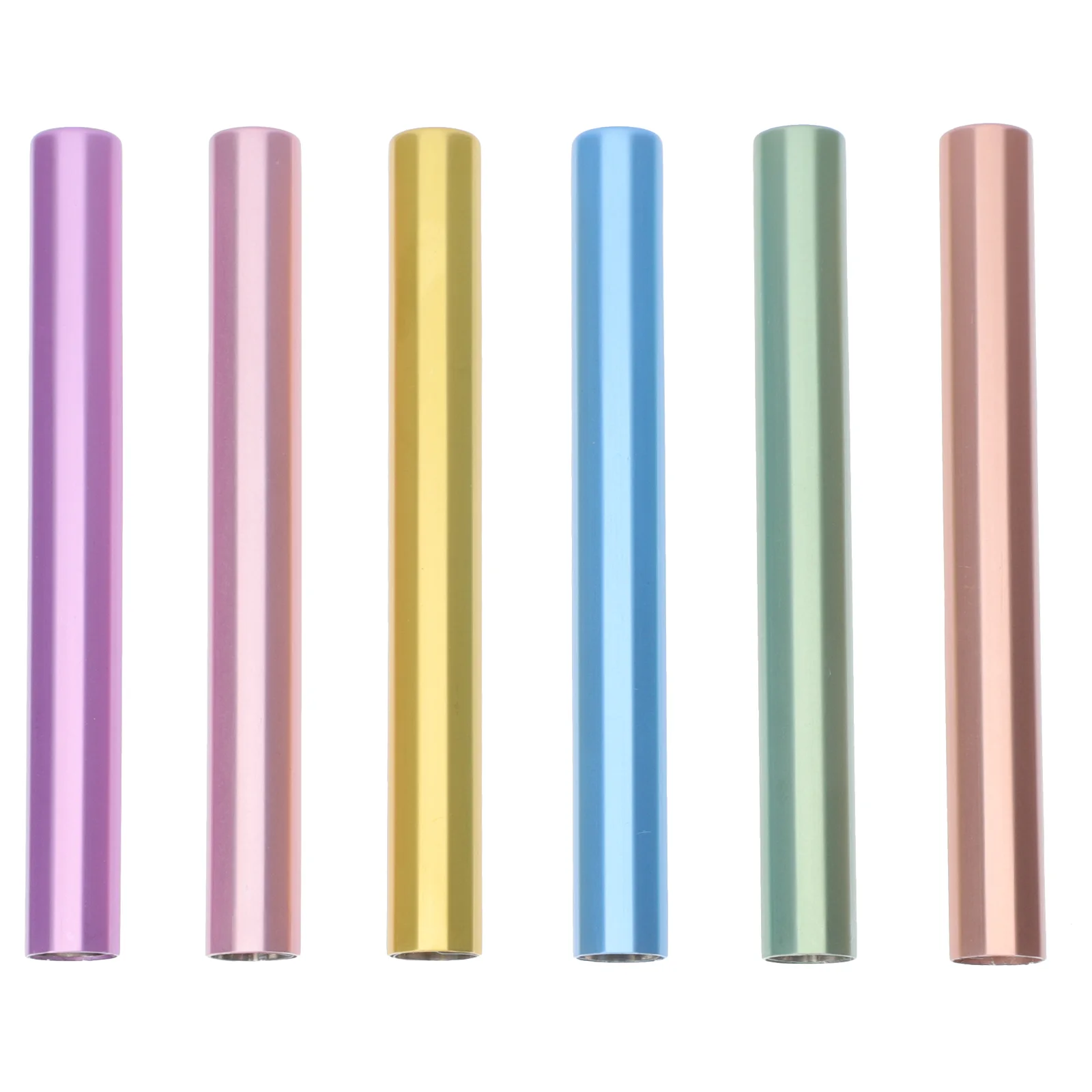 

6 Pcs Nail Pen Cap Manicure Brushes Nails Protective Caps Sealing Extension Zinc Alloy Metal Accessory