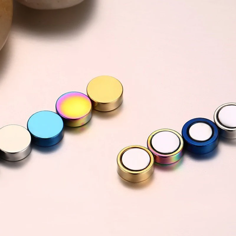

Trendy Round Magnetic Men Ear Hiphop Cuff Non Hole Rock Clip Earrings For Male Fake Piercing Earring Casual Fashion Jewelry