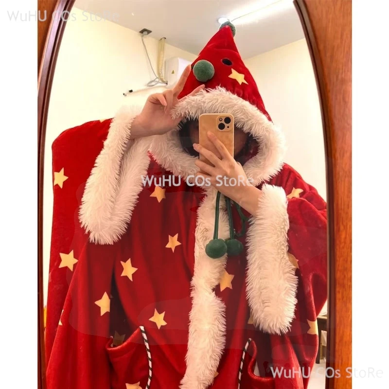 Новинка 2024 осенне-зимняя пижама зимняя накидка для девочек рождественская