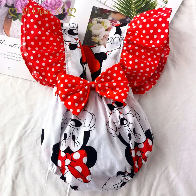 Комбинезон детский летний из хлопка и поплина с рюшами бантом на шее | Детская