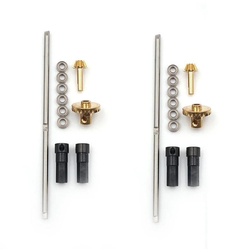

2X For WPL B-1 B-14 B-24 B24 C14 C-14 1/16 Truck RC Car Upgrade Metal Drive Shaft Gear Bridge Rear Axle Full Metal Kit