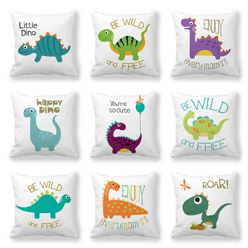 

45x45cm Cartoon Dinosaur Decorative Pillow Cushion Cover Pillowcase Cushion Sofa Polyester Pillowcase