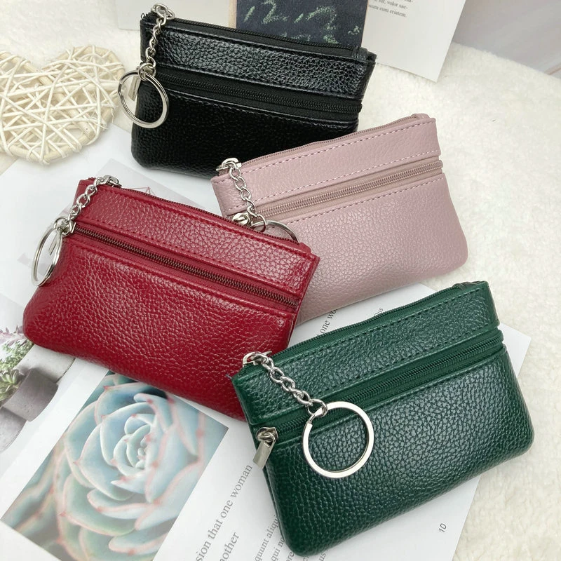 

PU Leather Coin Purses Women's Small Change Money Bags Pocket Wallets Key Holder Case Mini Functional Pouch Zipper Card Wallet