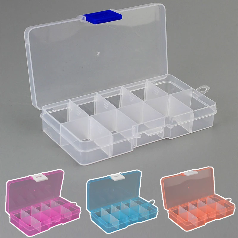 

10 Grids Storage Box Plastic Transparent Pill Case Detachable Container Compartments Jewelry Bead Case Organizer High Quailty