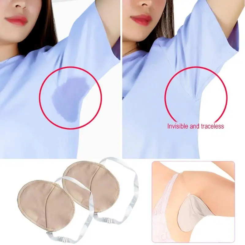 

1 Pair Underarm Sweat Shield Pad Washable Armpit Sweat Absorbing Pad with Shoulder Strap Reusable Underarm Sweat Pad
