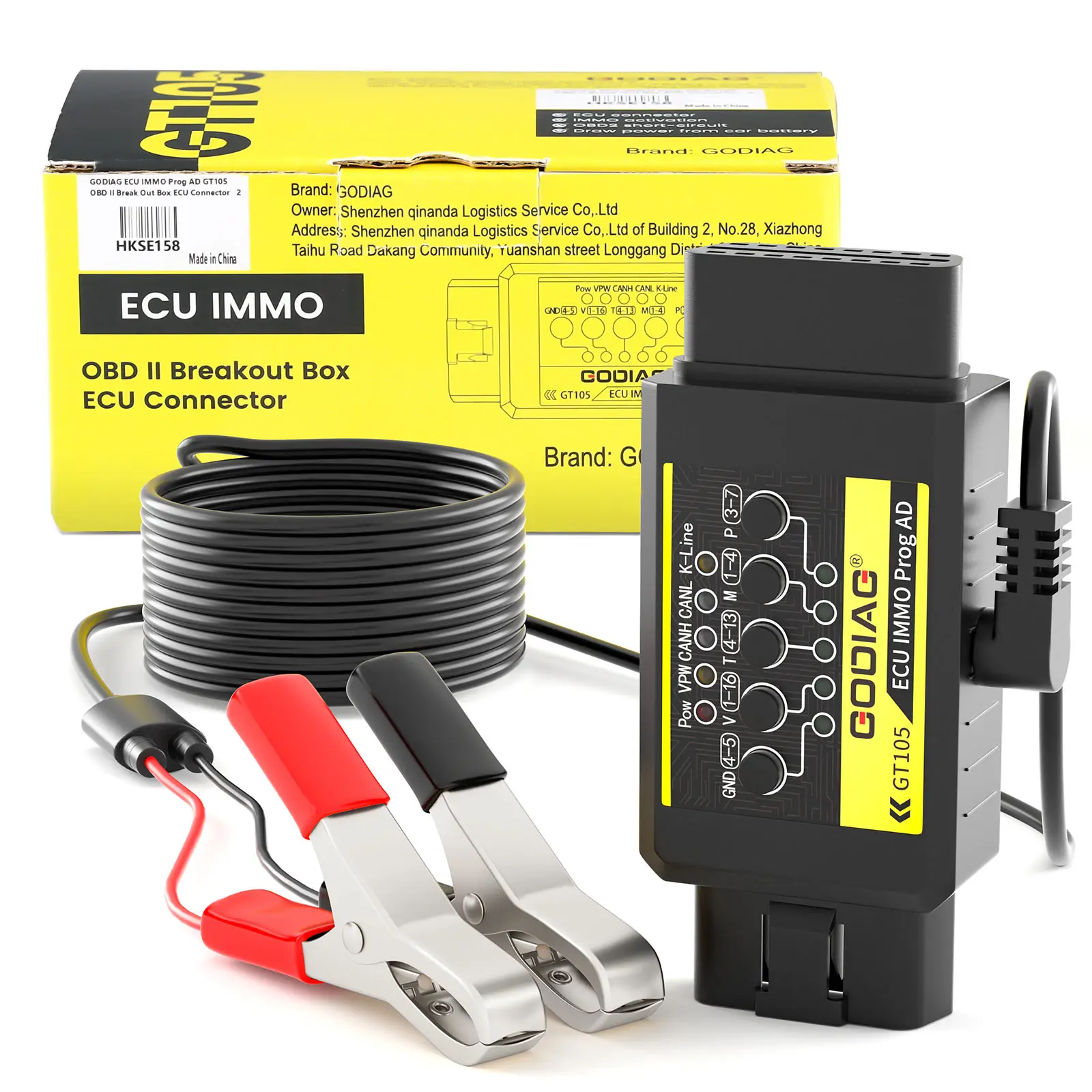 GODIAG GT105 OBD II разрывная коробка Assistant ECU IMMO Prog коннектор для Xhorse Key Tool Plus/ VVDI Prog/ CGDI
