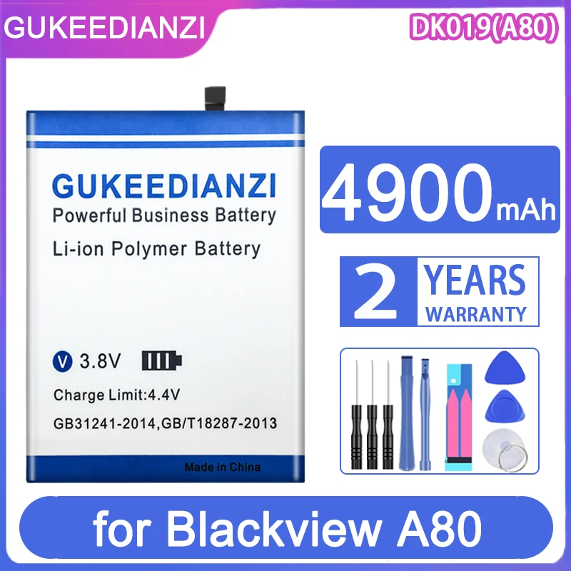 Аккумулятор GUKEEDIANZI для Blackview A80 4900mAh перезаряжаемый литий-ионный аккумулятор DK019 + Бесплатные инструменты