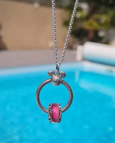 Pandora Mickey – pendentif en forme de O pour femmes, bijoux, Simple, français, os de serpent, exquis, Portable, Portable, pour collier, cadeau, bricolage